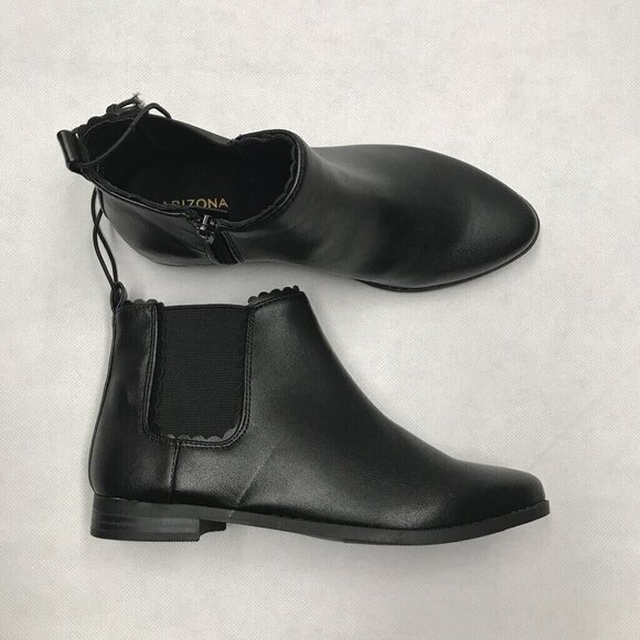 Arizona Ribbon Ankle Boots Booties Womens 3M Black Almond Toe Zip Up New - Picture 1 of 10